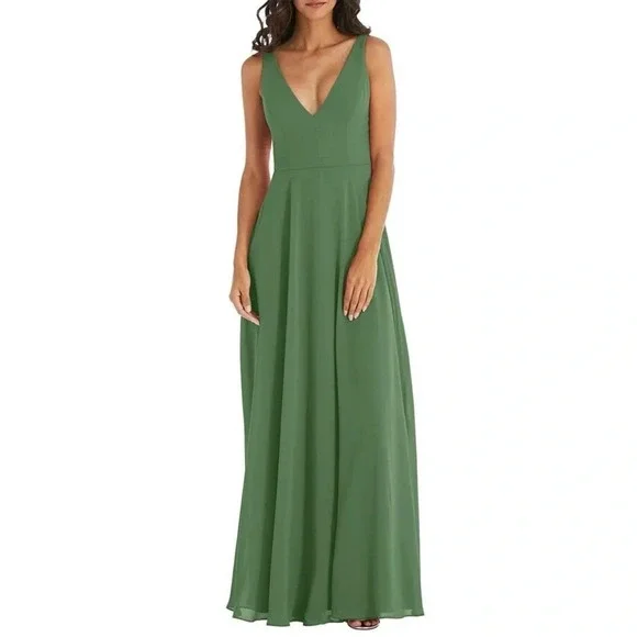 dark green chiffon maxi dress Rosette Sweetheart Ruffled Tiered Chiffon Maxi Dress With Cutout Slit –  Gownelle